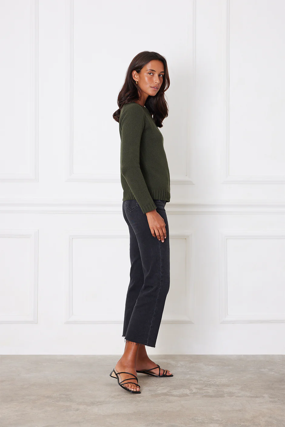 Sloane Crewneck in Forest Green