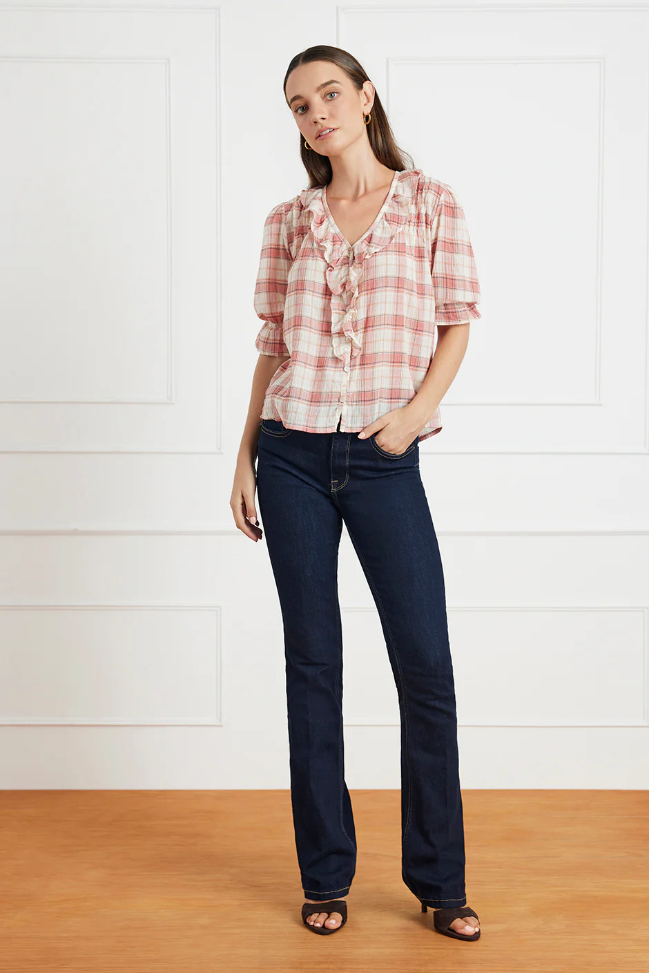 Chloe Shirt in Clay Plaid