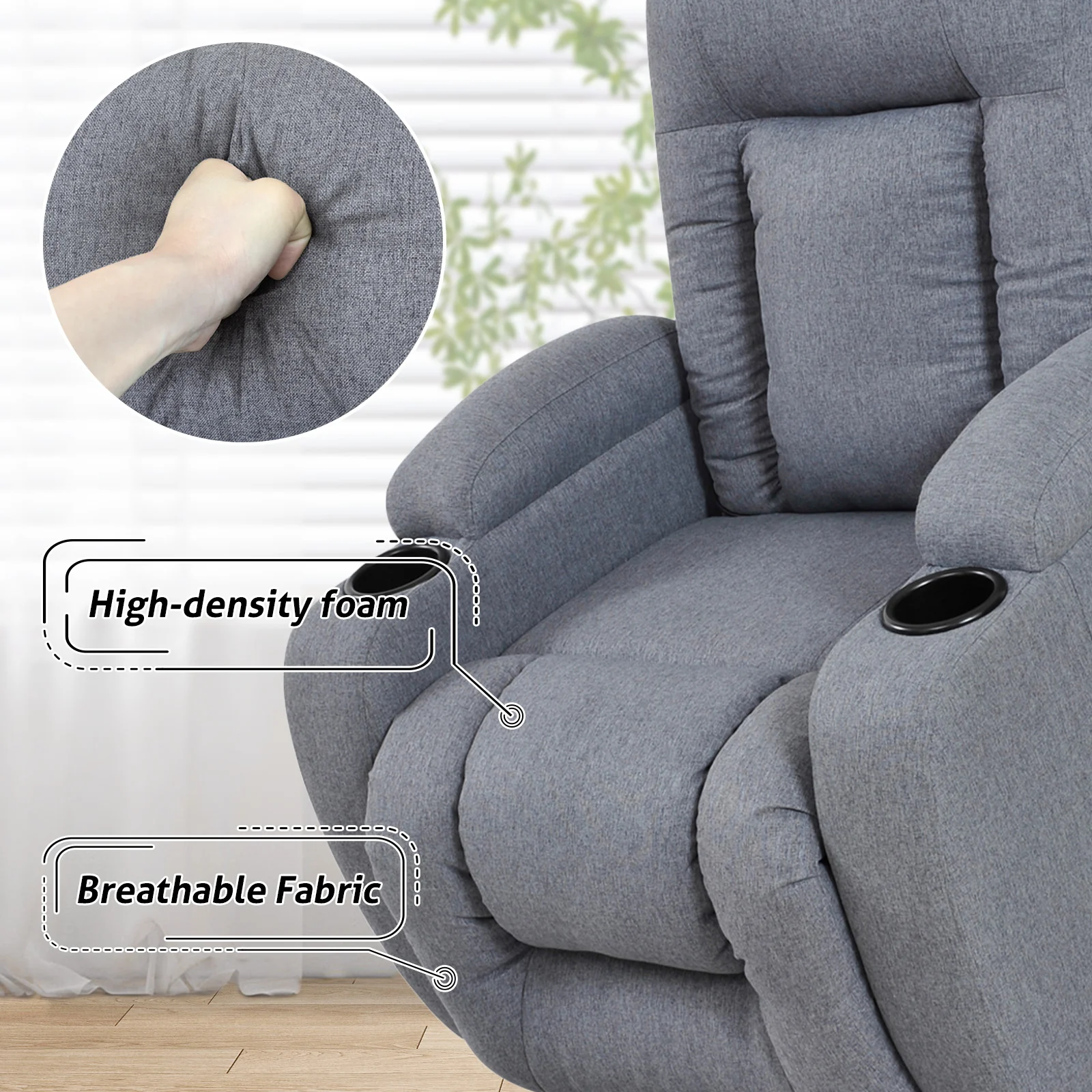 Power Lift Recliner 8 Point Massage Chair Heating