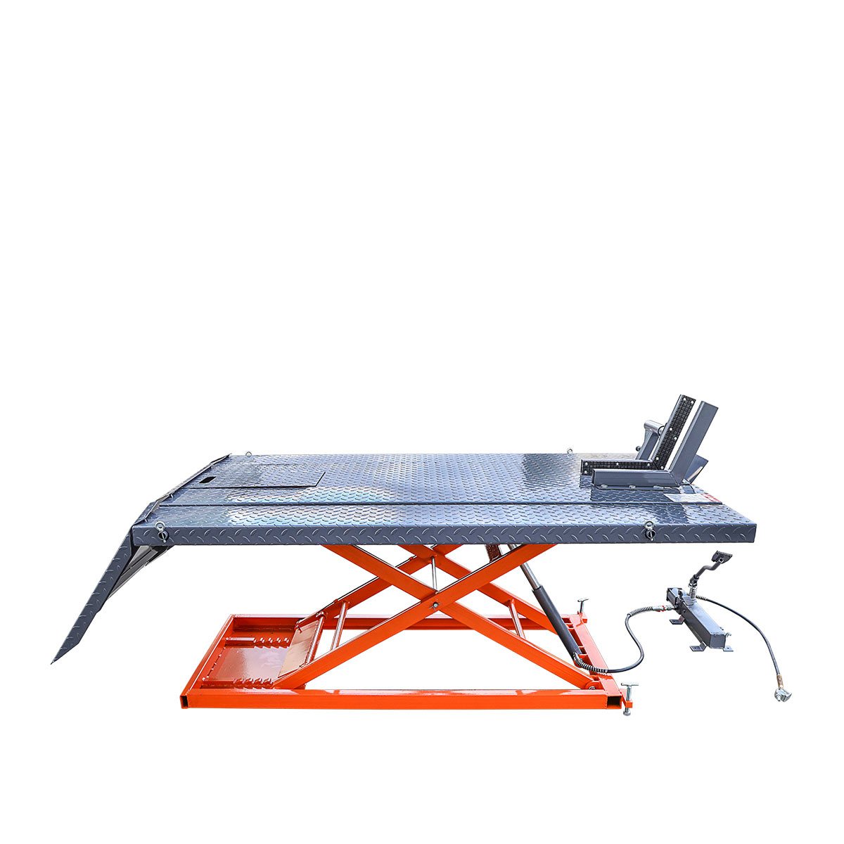 TMG-1500PML 1500-lb Portable Motorcycle/ATV Scissor Lift, 48'' Work Platform, Air and Foot Pedal Operating