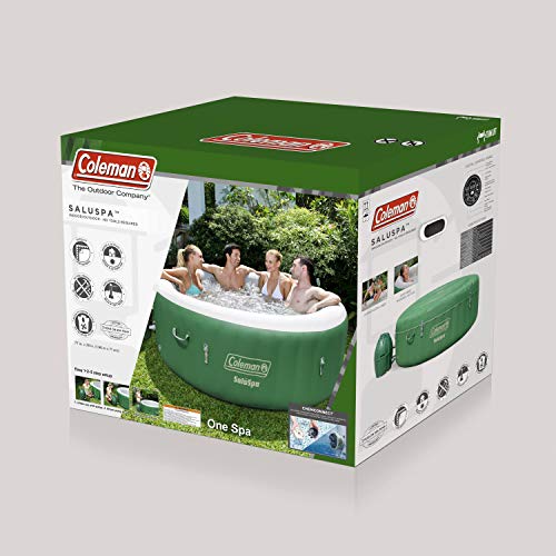 Coleman SaluSpa Inflatable Hot Tub Spa, Green & White