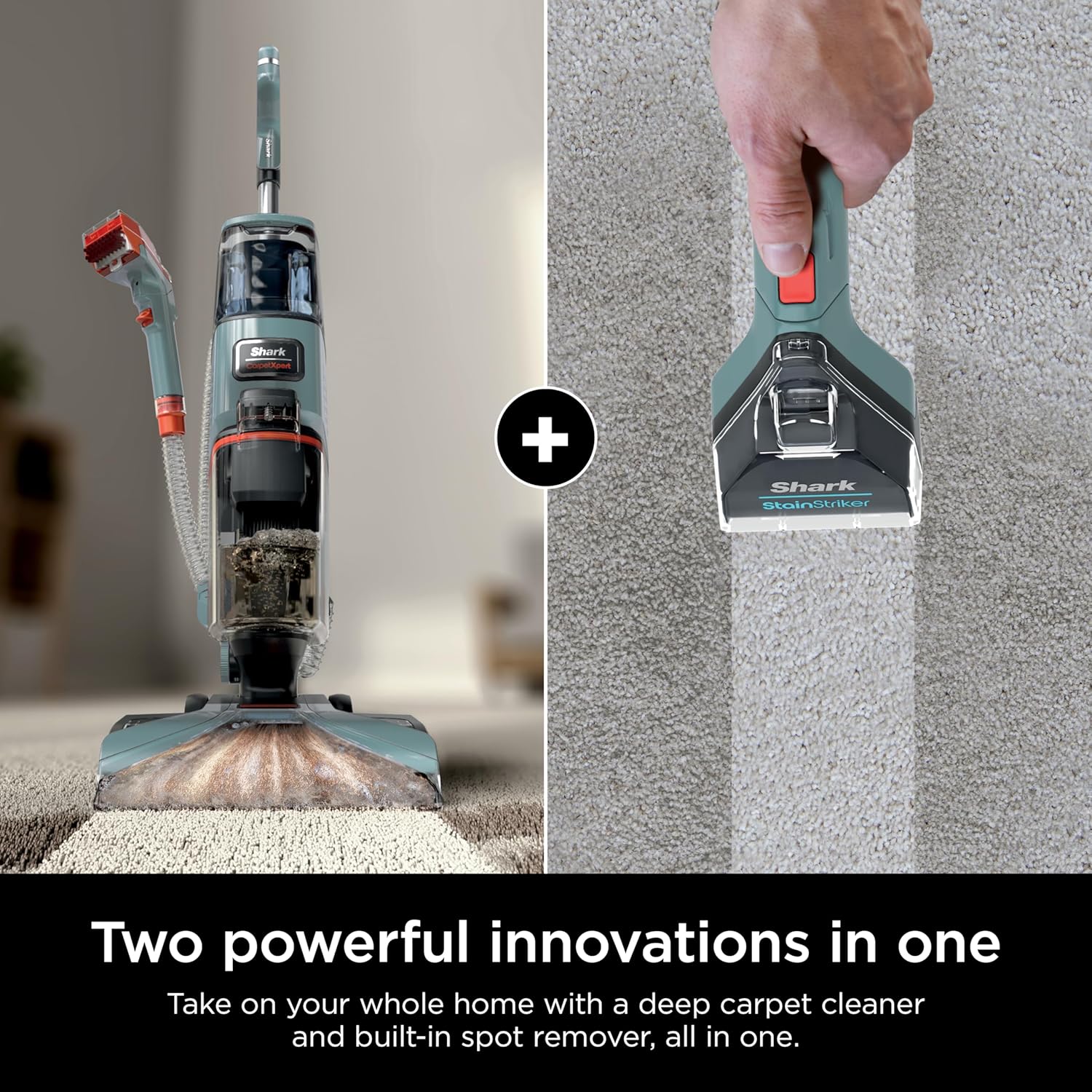 Shark CarpetXpert EX201 Carpet Cleaner, Cyan  C Deep Cleaning with StainStriker, Perfect for Pets, Includes Spot & Stain Remover Tools