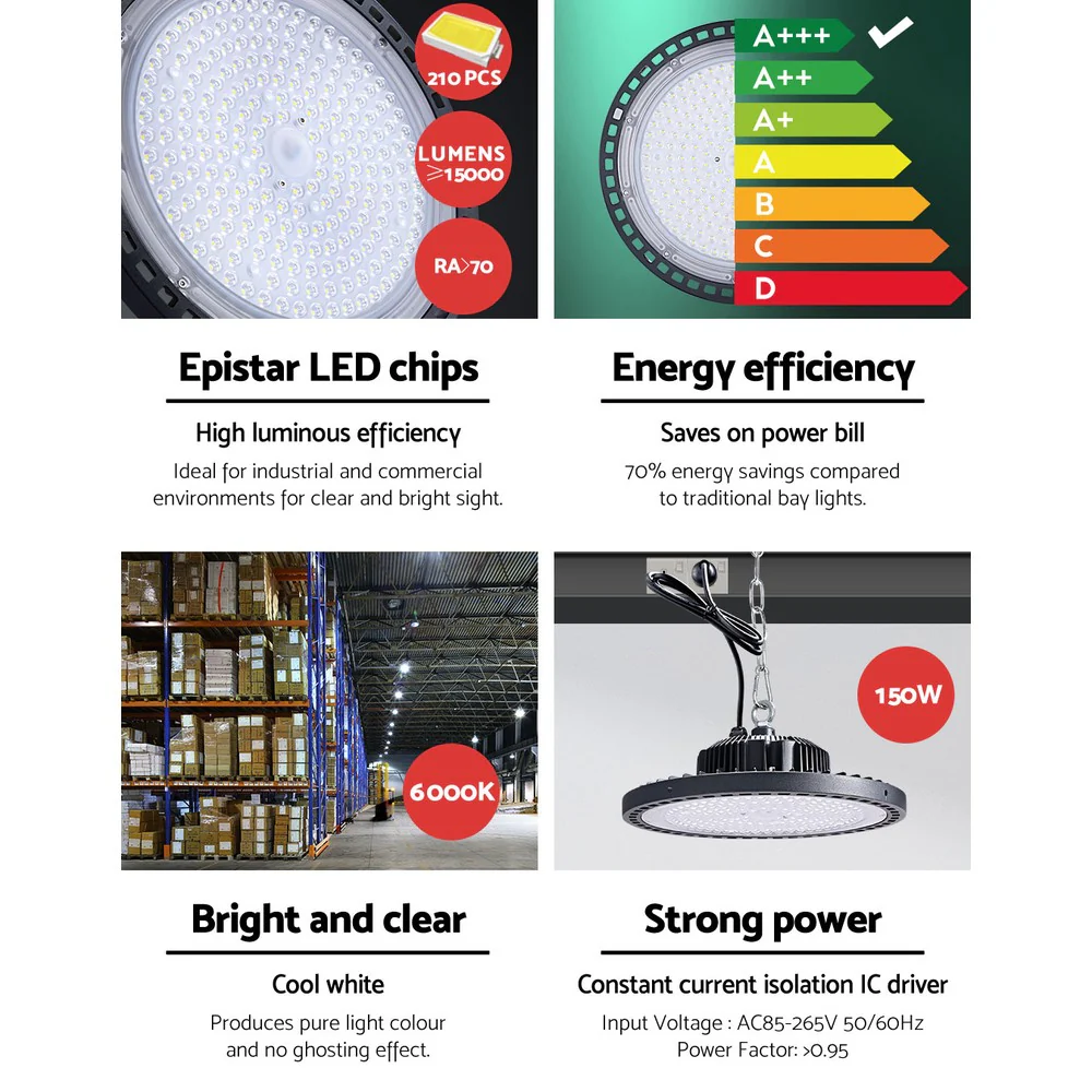 150W Epistar LED High Bay Lights, SAA Approved - Leier