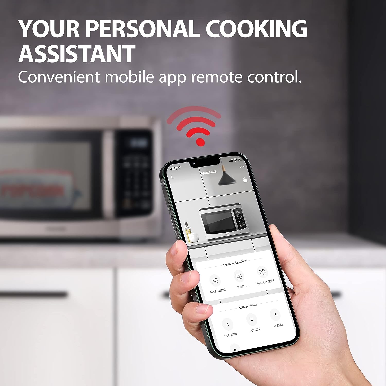 TOSHIBA 4-in-1 ML-EC42P(SS) Countertop Microwave Oven, Smart Sensor, Convection, Air Fryer Combo, Mute Function, Position Memory 13.6