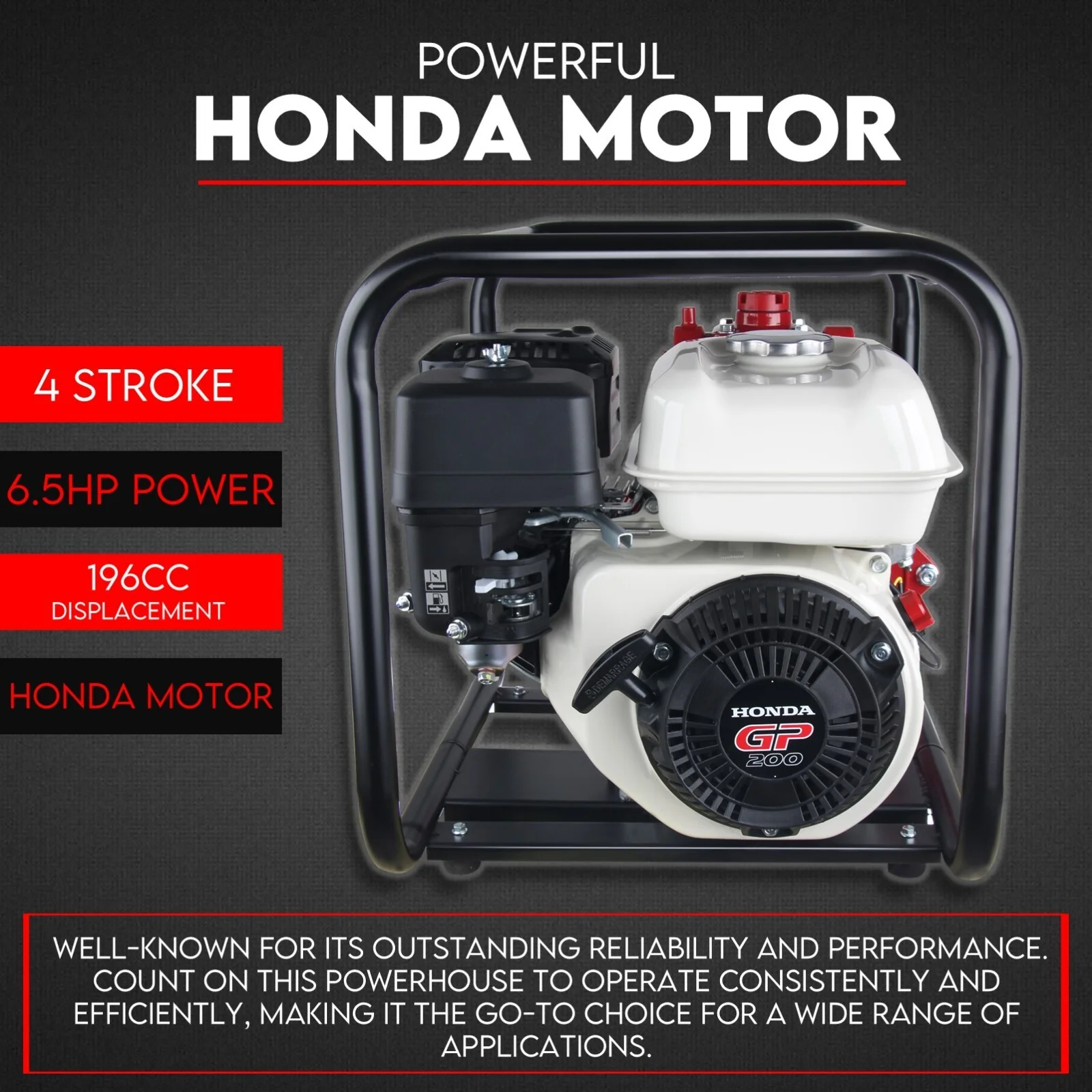 Fire Fighting Petrol Water Pump GP200 TWIN IMPELLER WITH A HONDA ENGINE