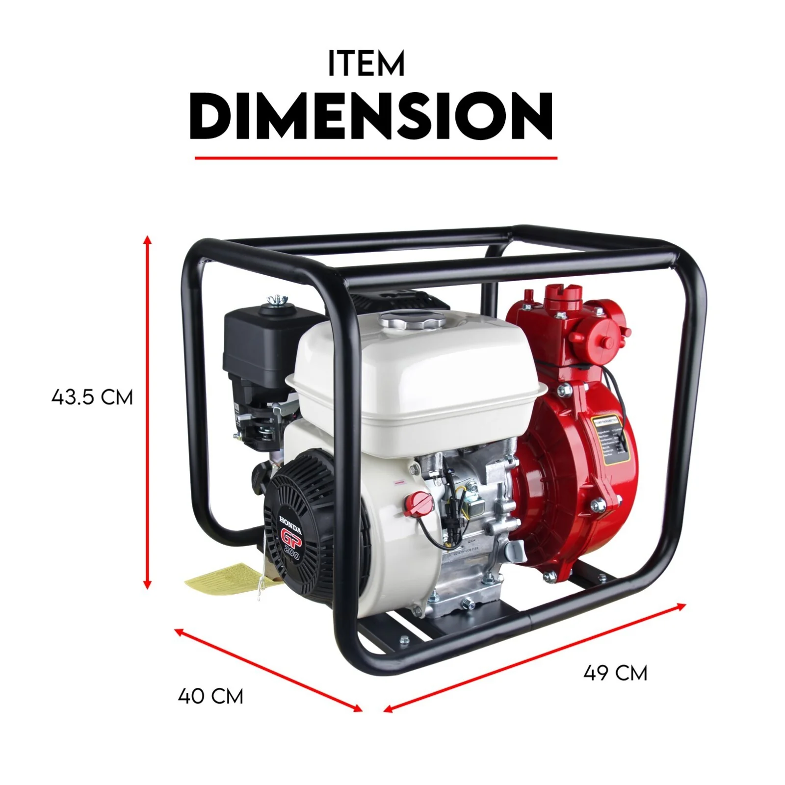 Fire Fighting Petrol Water Pump GP200 TWIN IMPELLER WITH A HONDA ENGINE