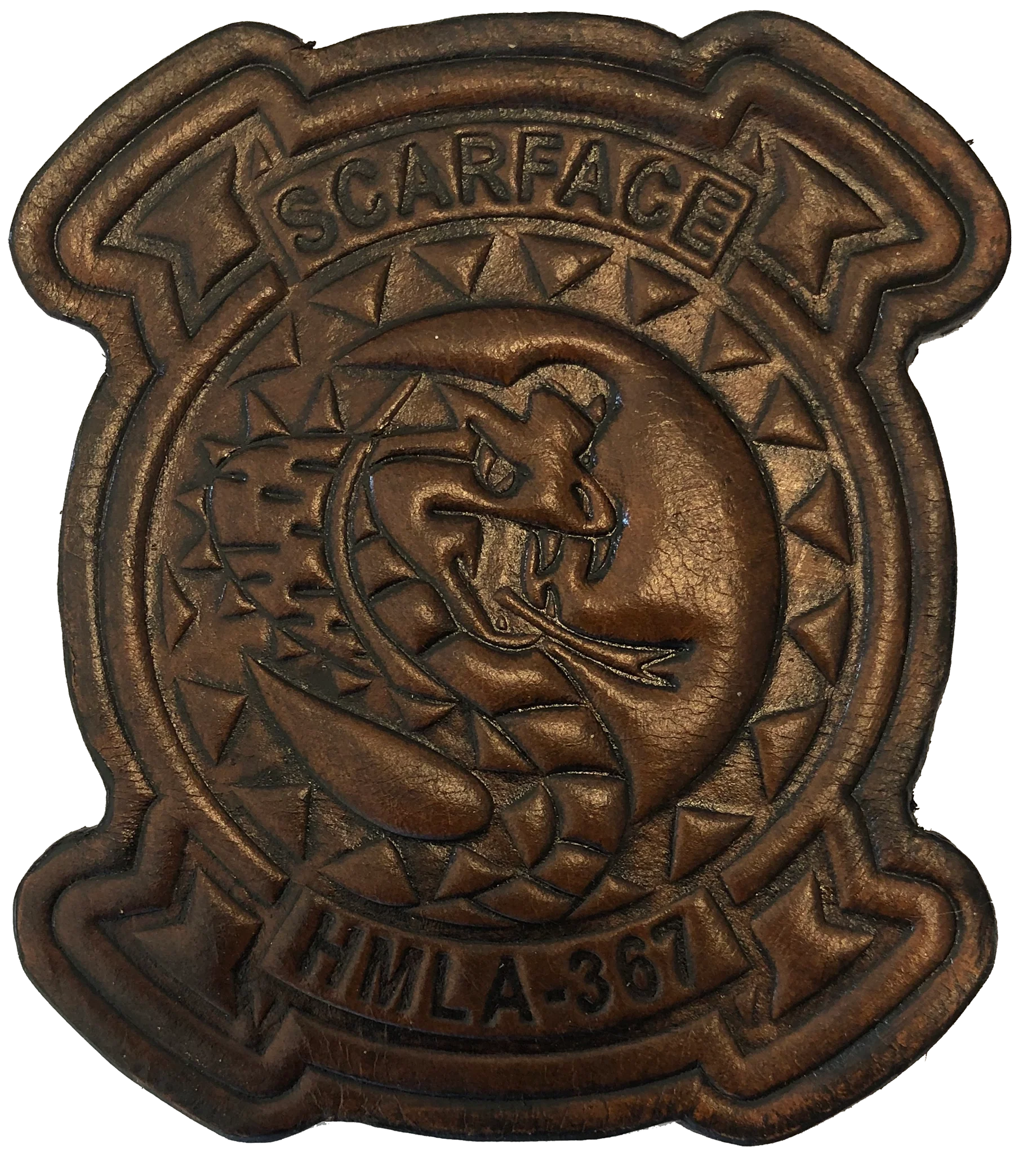 Officially Licensed USMC HMLA-367 Scarface Leather Patch