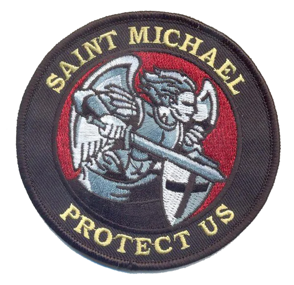 St. Michael Patch for Firefighters, Red Background Patch