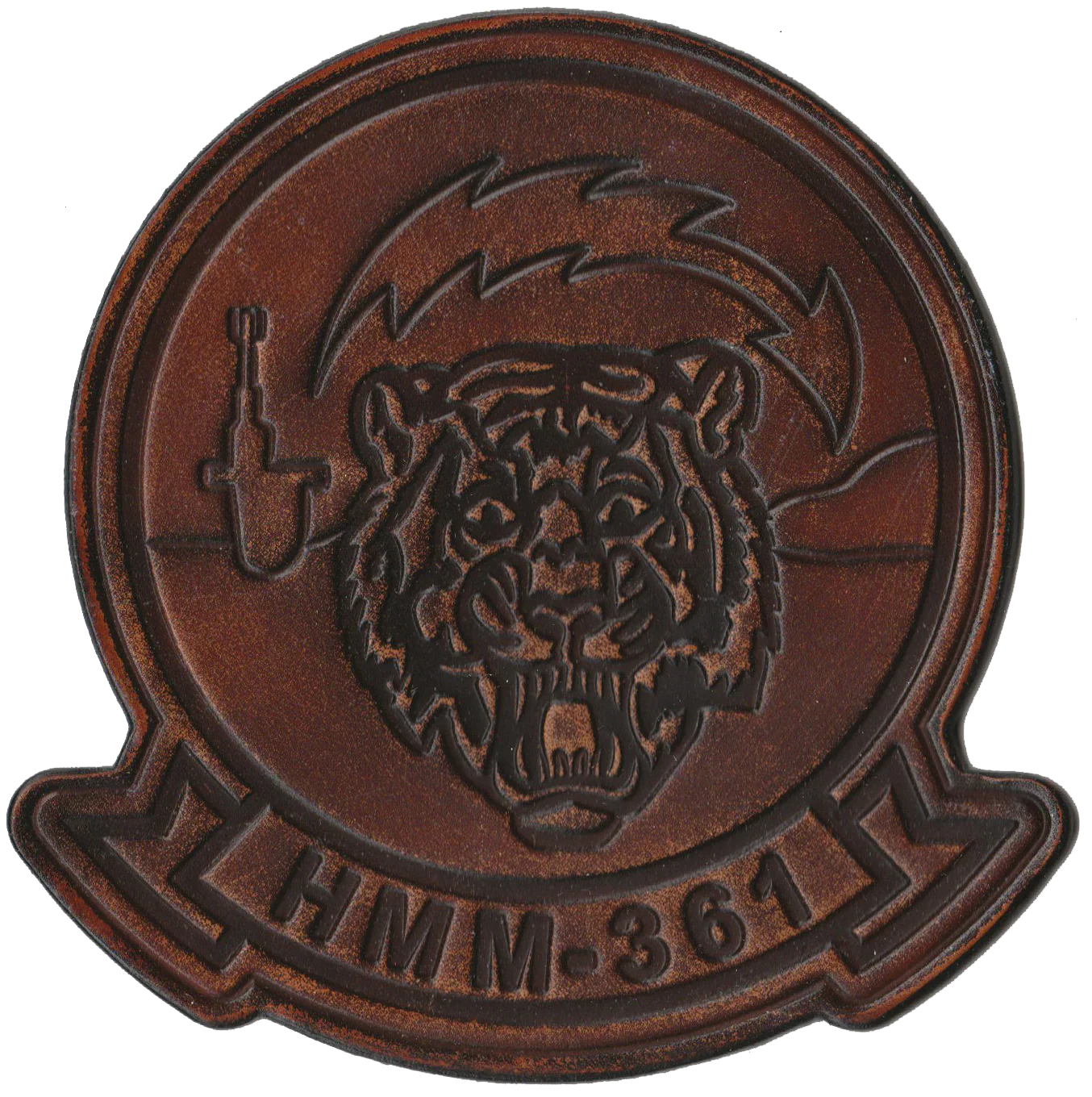 Officially Licensed HMM-361 Flying Tigers Hand Painted Leather Patch