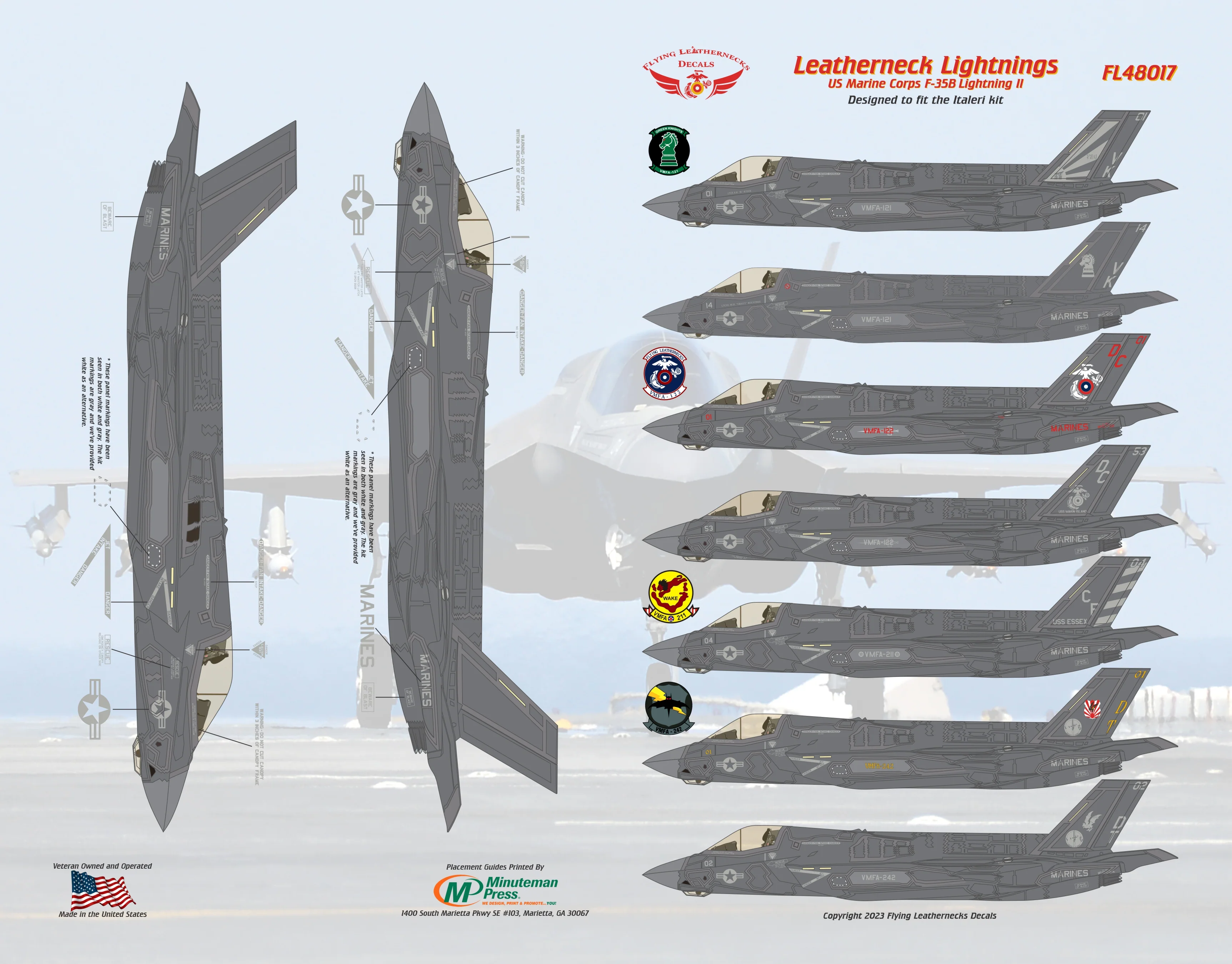 1/48 Scale F-35B Leatherneck Lightnings for Italeri / Tamiya