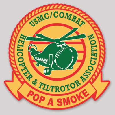 Officially Licensed Pop-A-Smoke USMC/Combat Helicopter and Tiltrotor Association Sticker