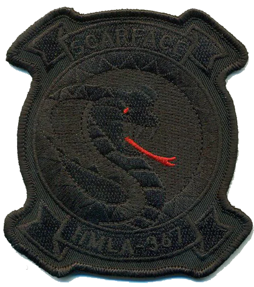 Officially Licensed USMC HMLA-367 Scarface Blackout Patch