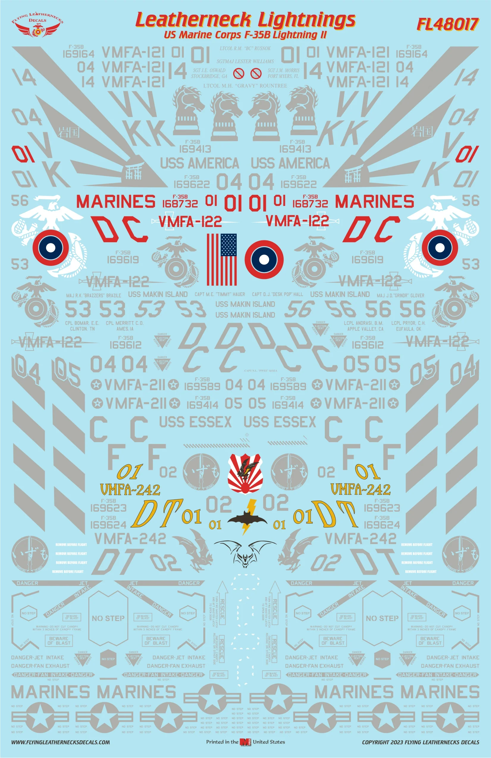 1/48 Scale F-35B Leatherneck Lightnings for Italeri / Tamiya