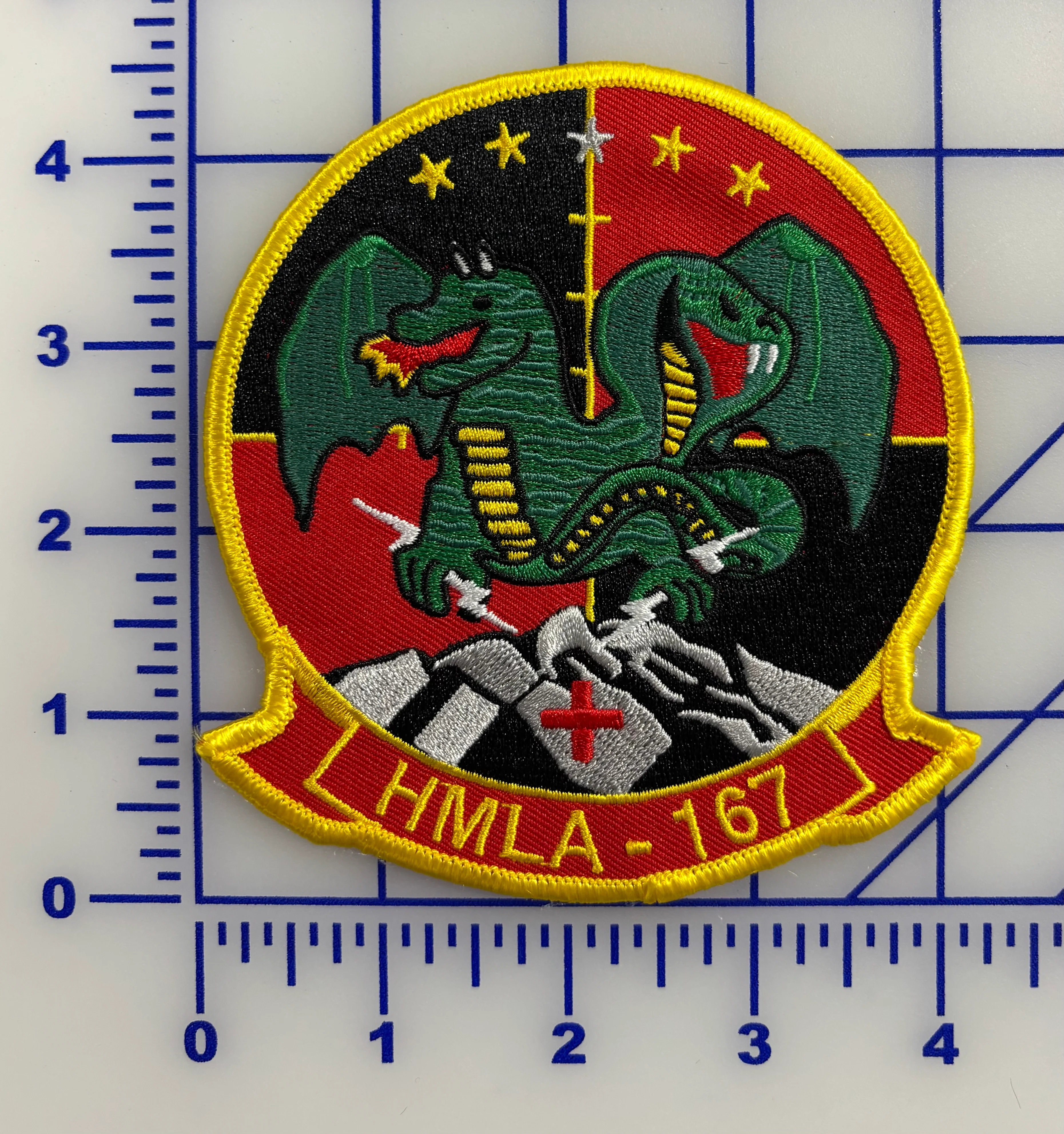 Officially Licensed USMC HMLA-167 Warriors Double Dragon Patch