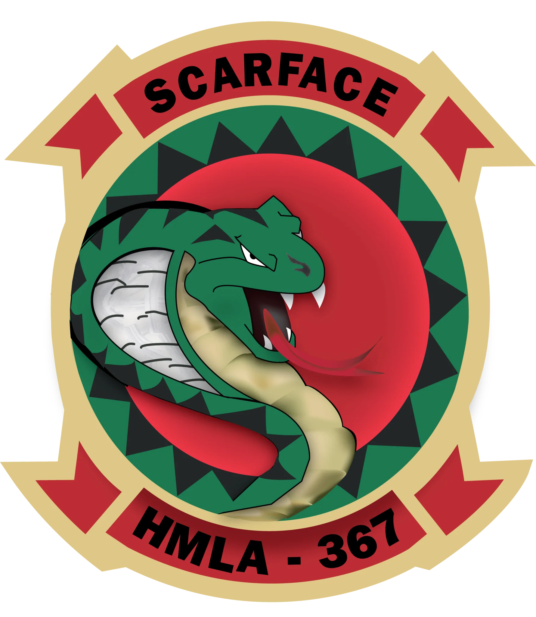Officially Licensed USMC HMLA-367 Scarface Sticker