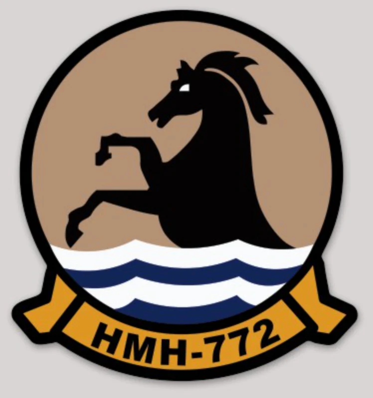 Officially Licensed USMC HMH-772 Hustlers Sticker