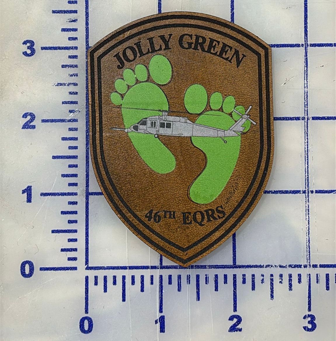 Official USAF 46th ERQS Jolly Green HH-60 Pavehawk Leather Patch
