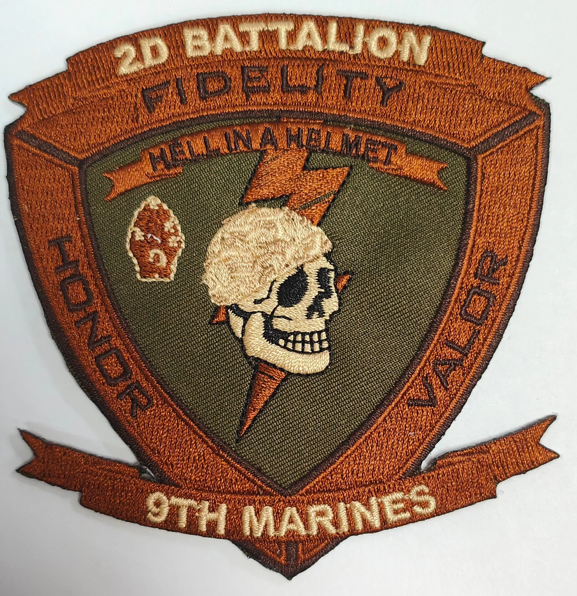Officially Licensed 2nd Battalion 9th Marines Hell in a Helmet Patches