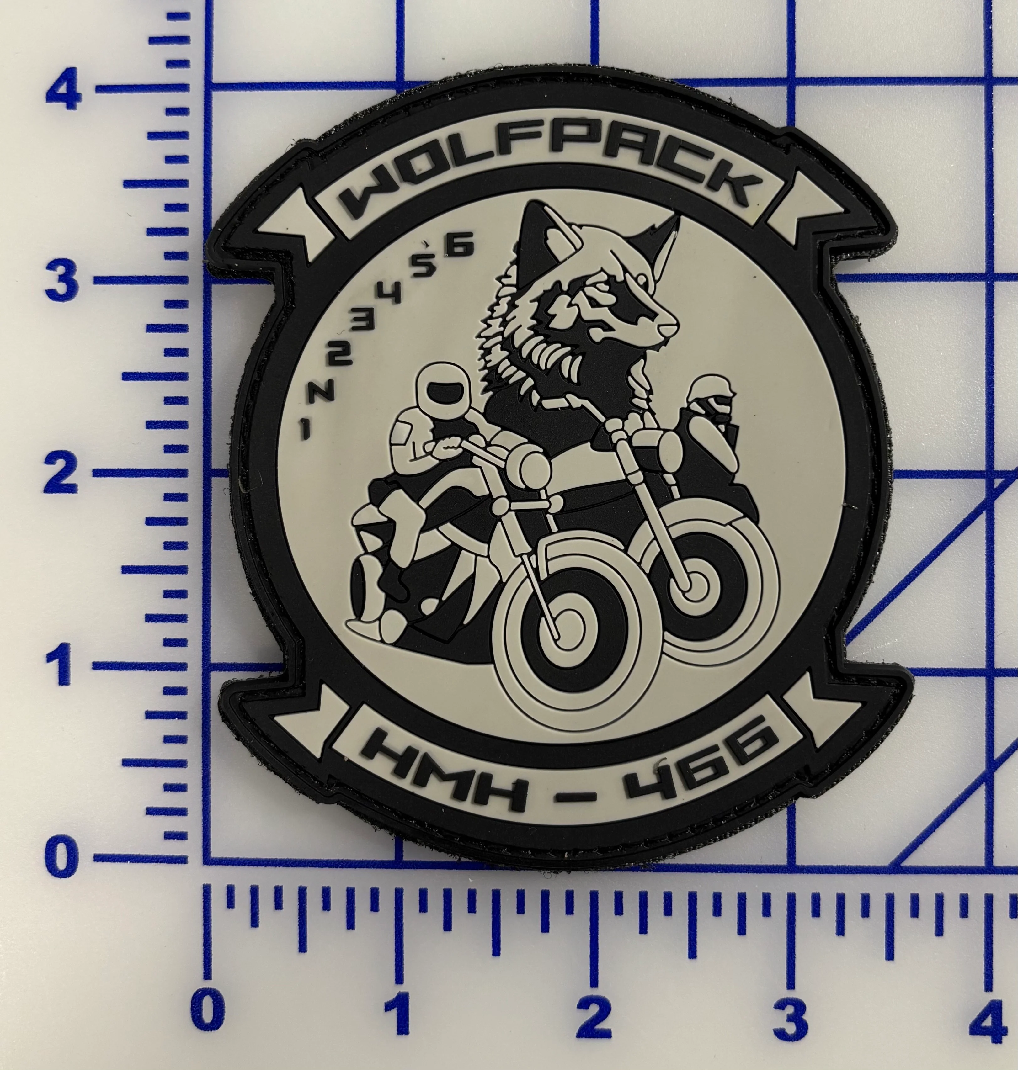 Officially Licensed USMC HMH-466 Wolfpack Biker Patch