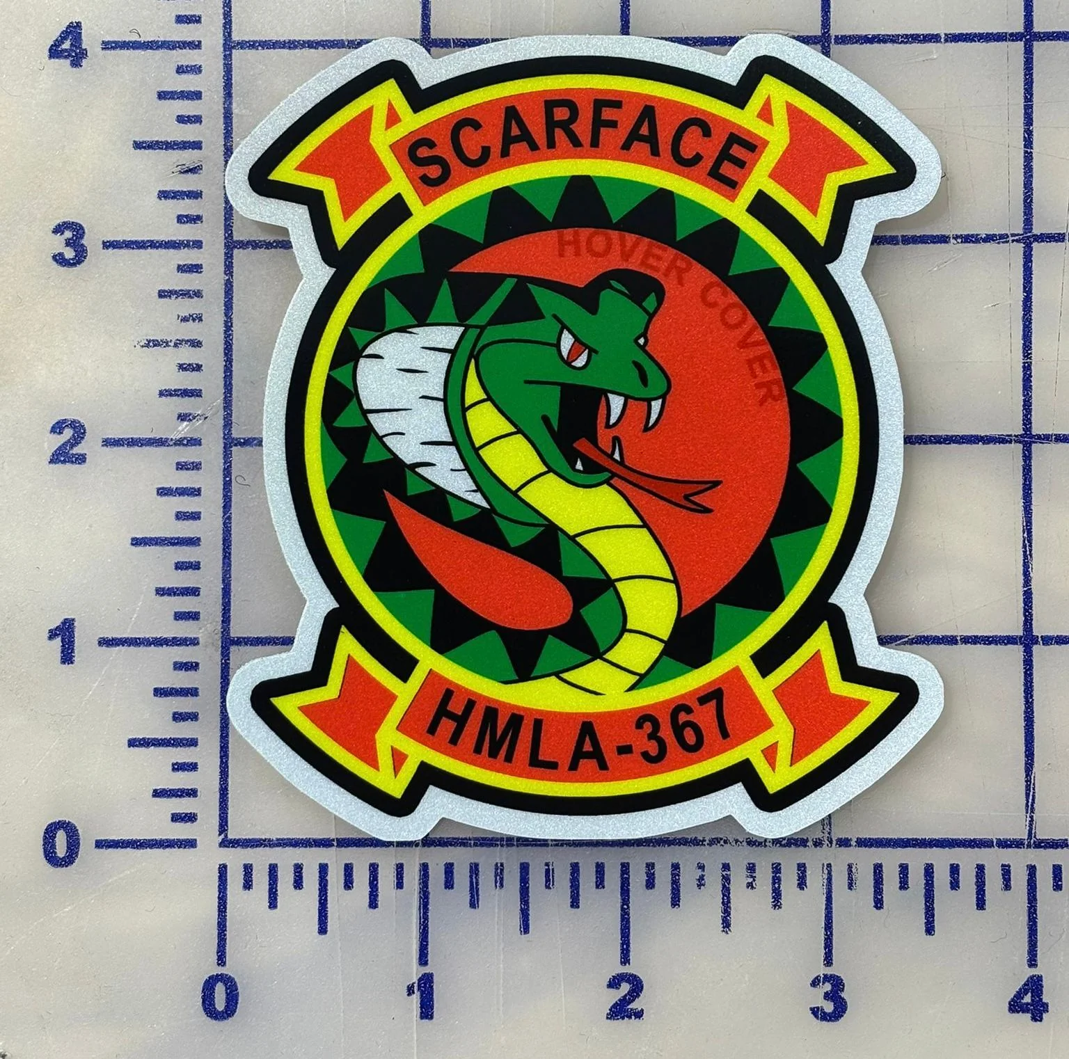 Officially Licensed USMC HMLA-367 Scarface Reflective Sticker
