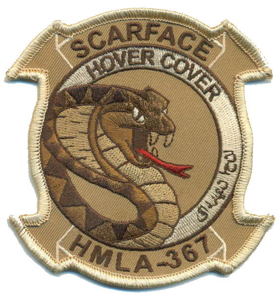 Officially Licensed USMC HMLA-367 Hover Cover Desert Patch