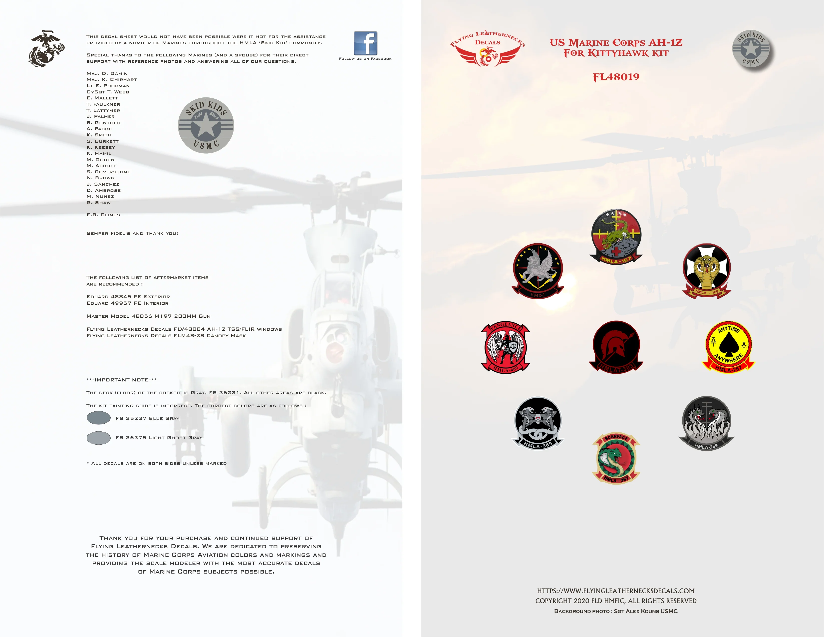 1/48 Scale AH-1Z Marine Skid Kid Zulu's