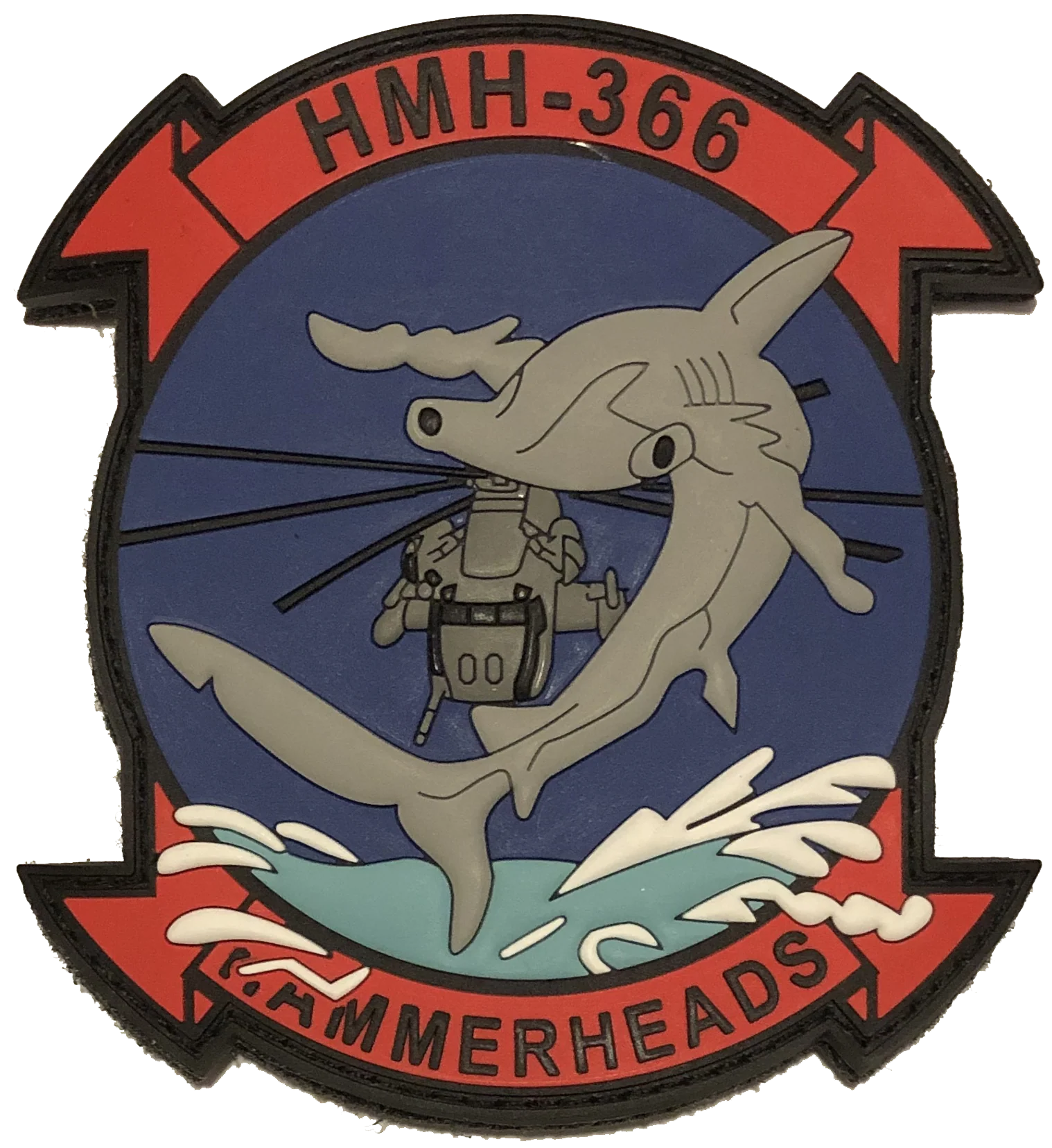 Officially Licensed USMC HMH-366 Hammerheads PVC Squadron Patch