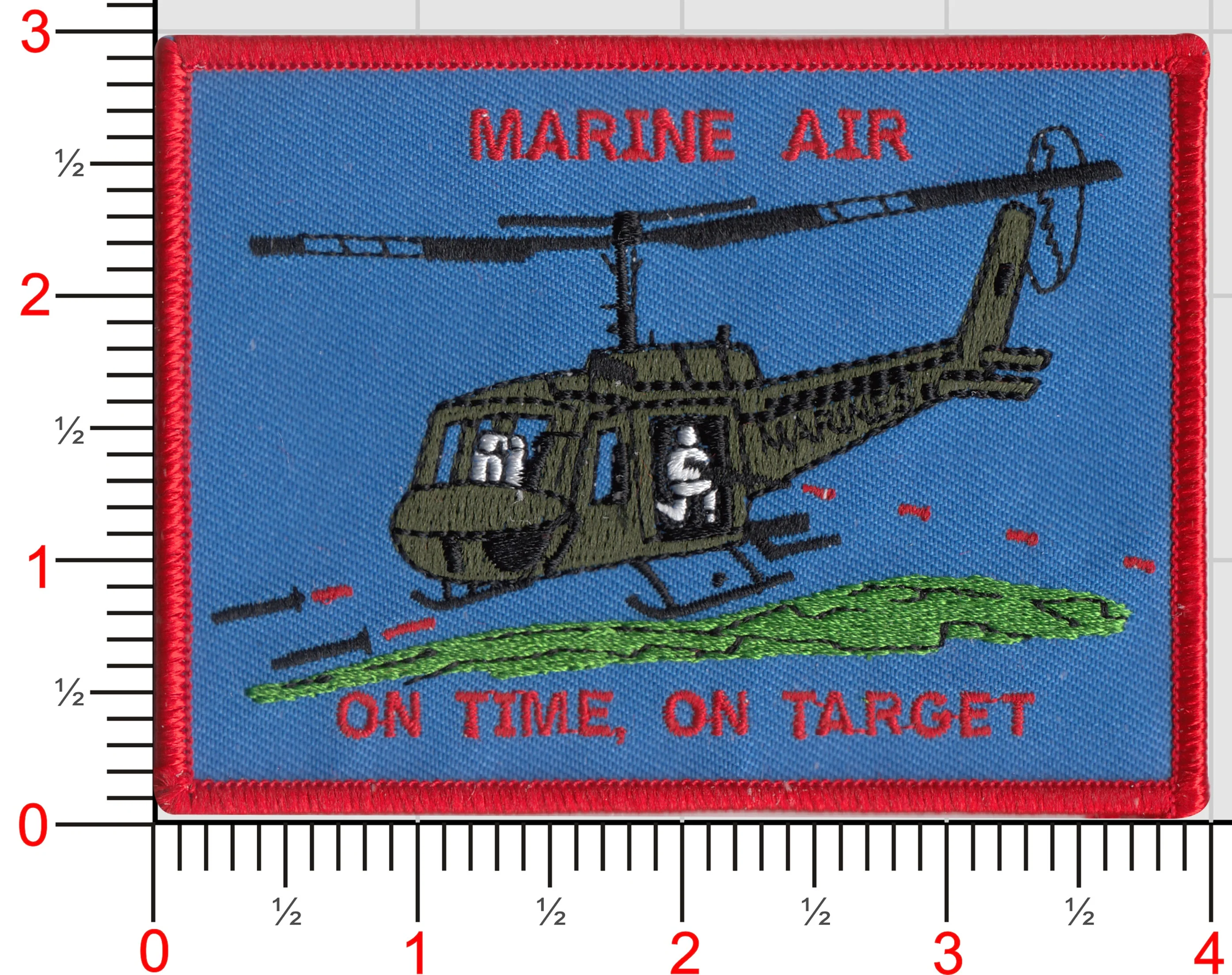 Marine Air UH-1 Huey On Time On Target Patch