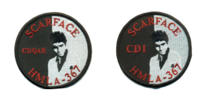 HMLA-367 Scarface Flightline Qualification Patches