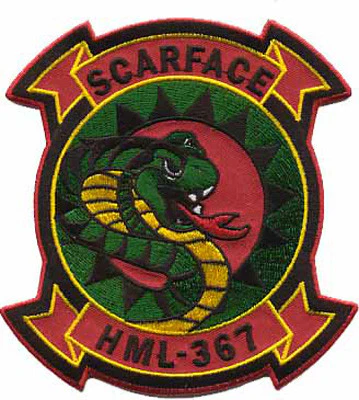 Officially Licensed USMC HML-367 Scarface Squadron Patch