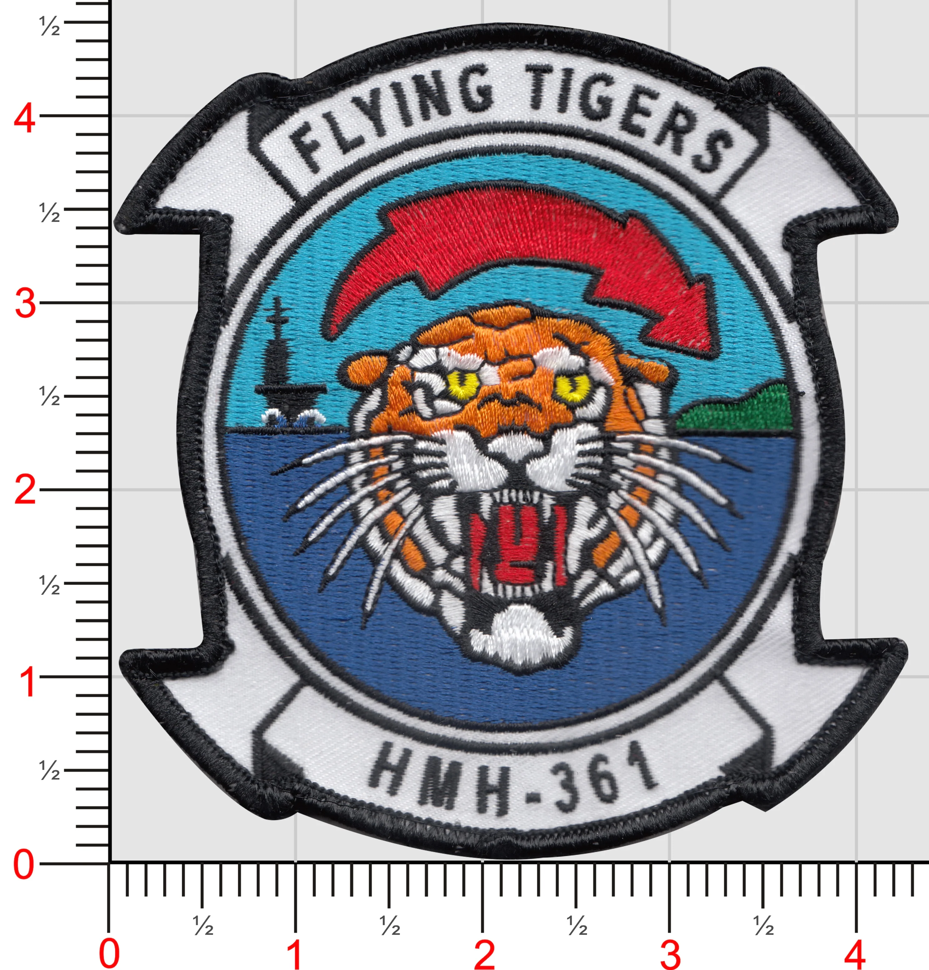 Officially Licensed USMC HMH-361 Flying Tigers Current Yellow Eyes Patches