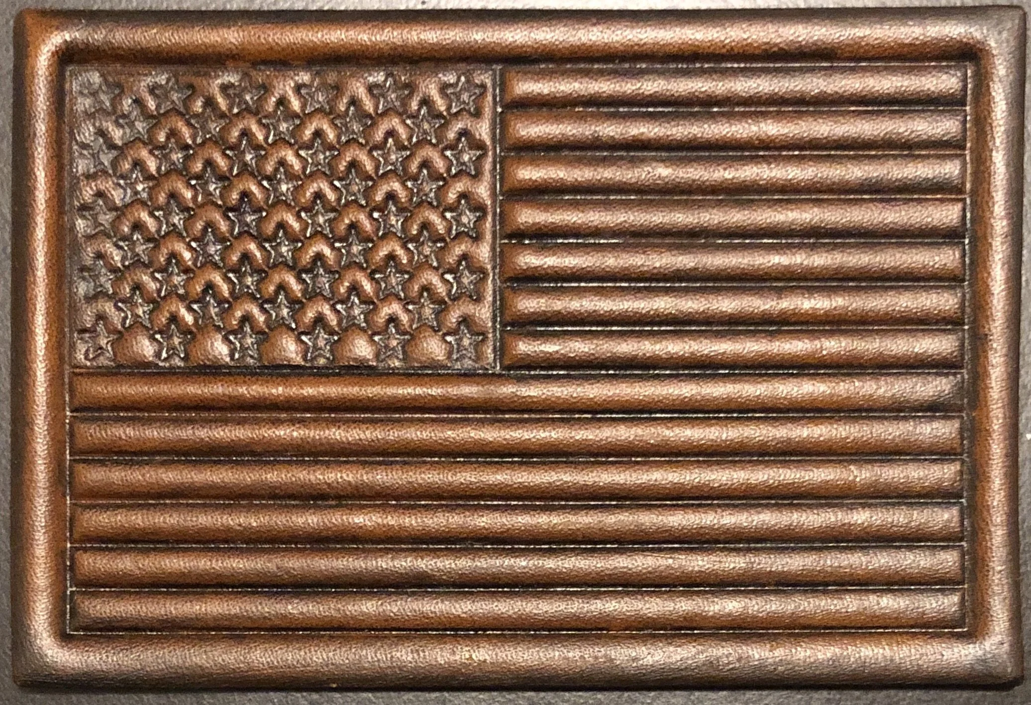 Hand Painted Leather American Flag Patch