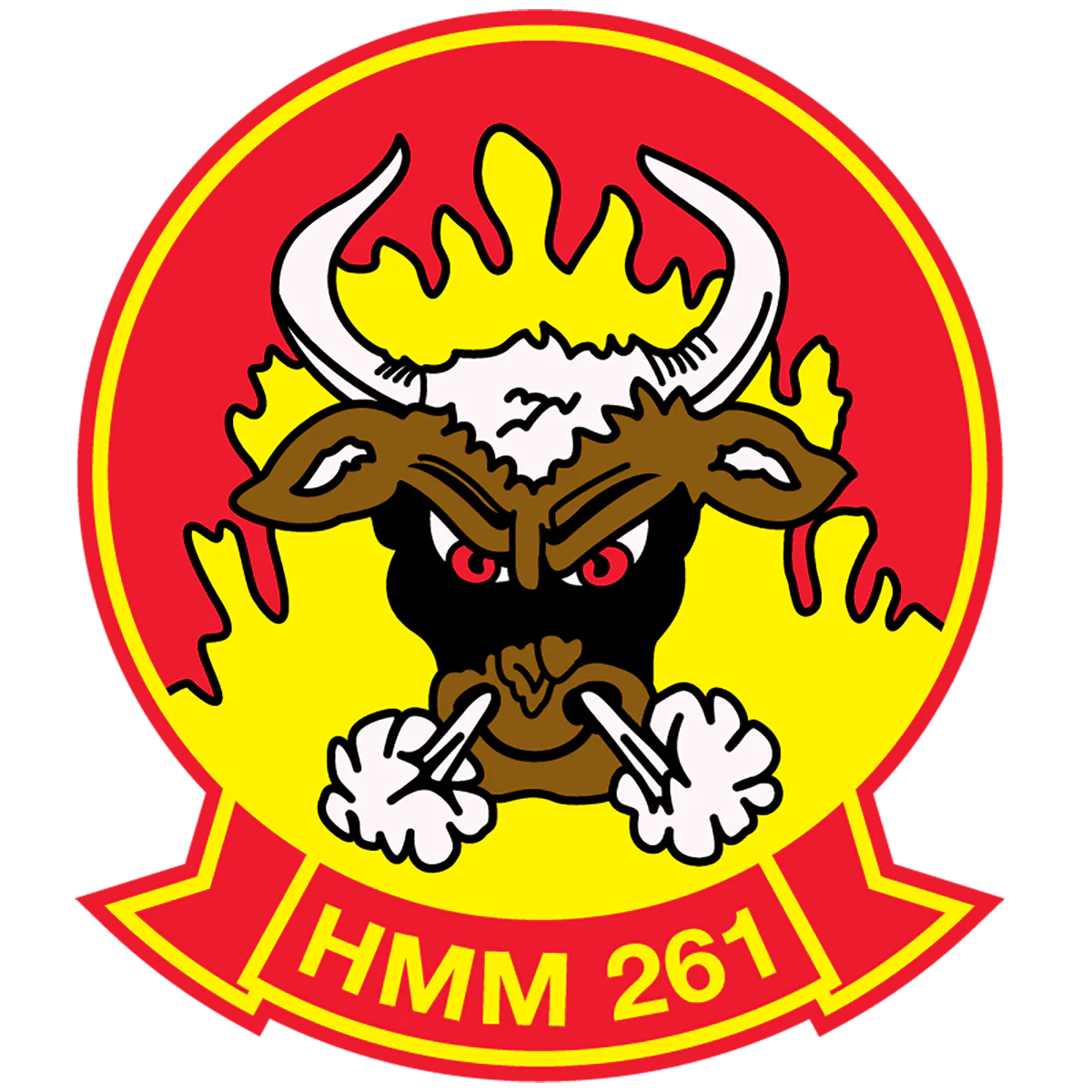Officially Licensed USMC HMM-261 Raging Bulls Sticker