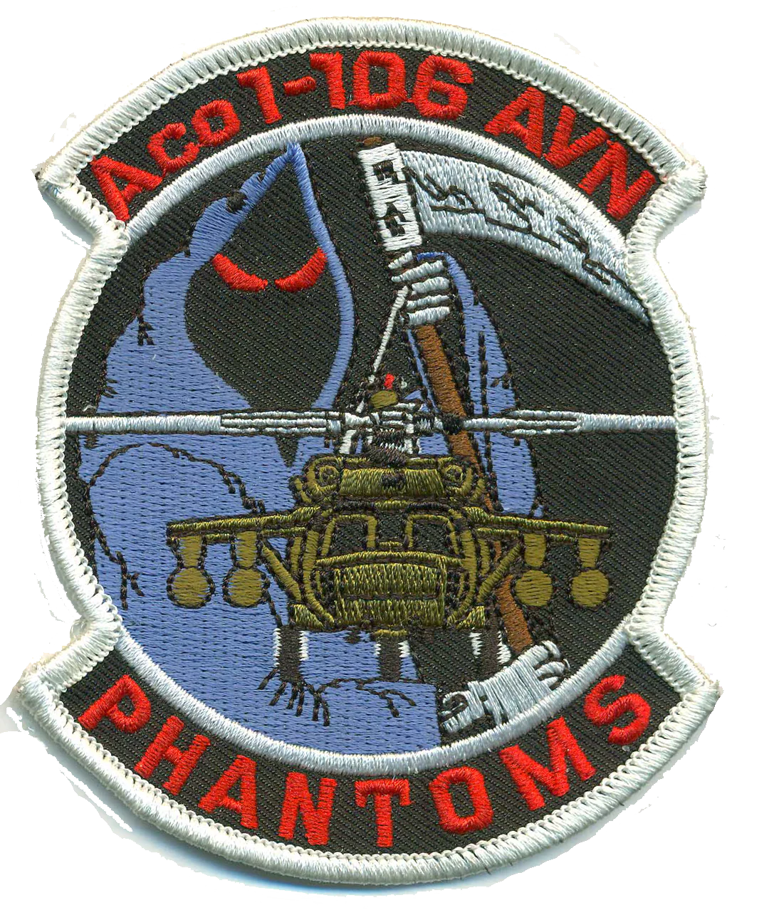 Official US Army A Co 1-106 AVN Phantoms Patches