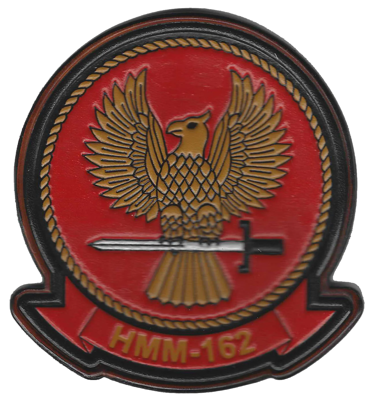 Officially Licensed USMC HMM-162 Golden Eagles Leather Patches