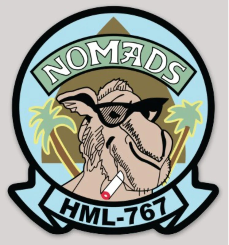 Officially Licensed USMC HML-767 Nomads Squadron Sticker