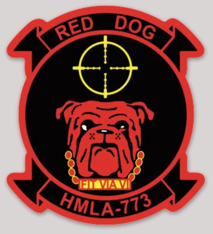 Officially Licensed USMC  HMLA-773 Red Dogs Sticker