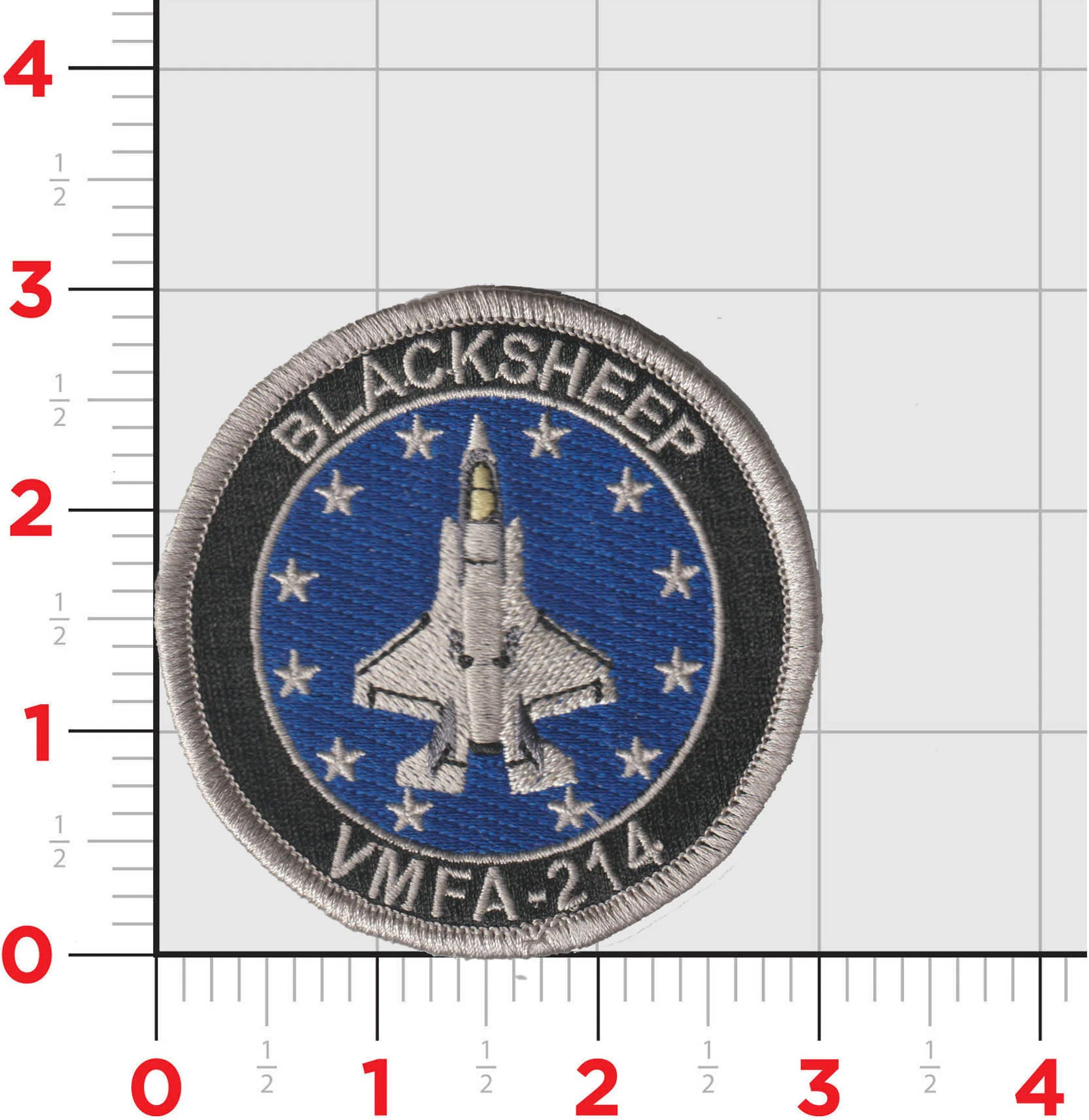 Official VMFA-214 Blacksheep F-35 Flightline Qual Shoulder Patches