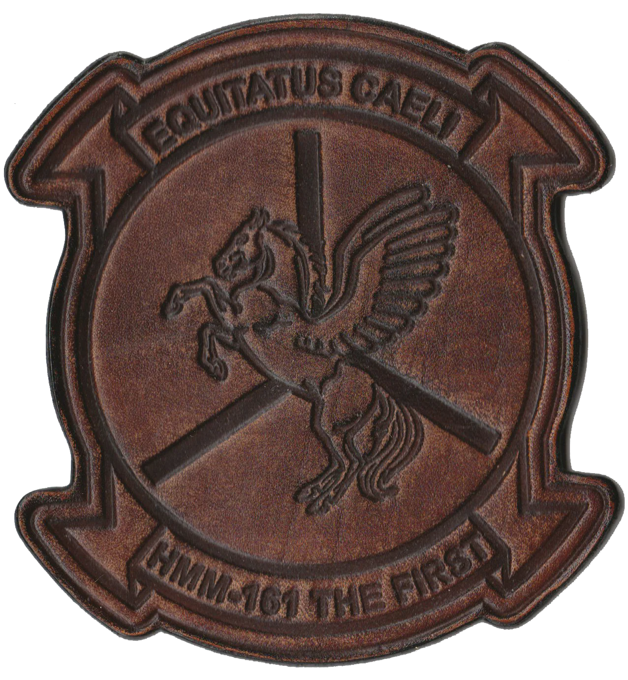 Officially Licensed HMM-161 Greyhawks Hand Painted Leather Patch
