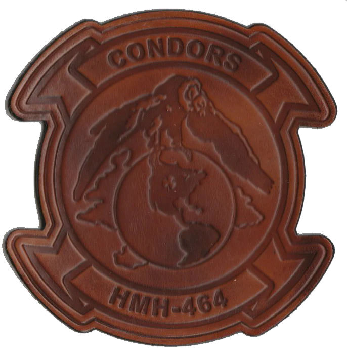Officially Licensed USMC HMH-464 Condors Leather Patch