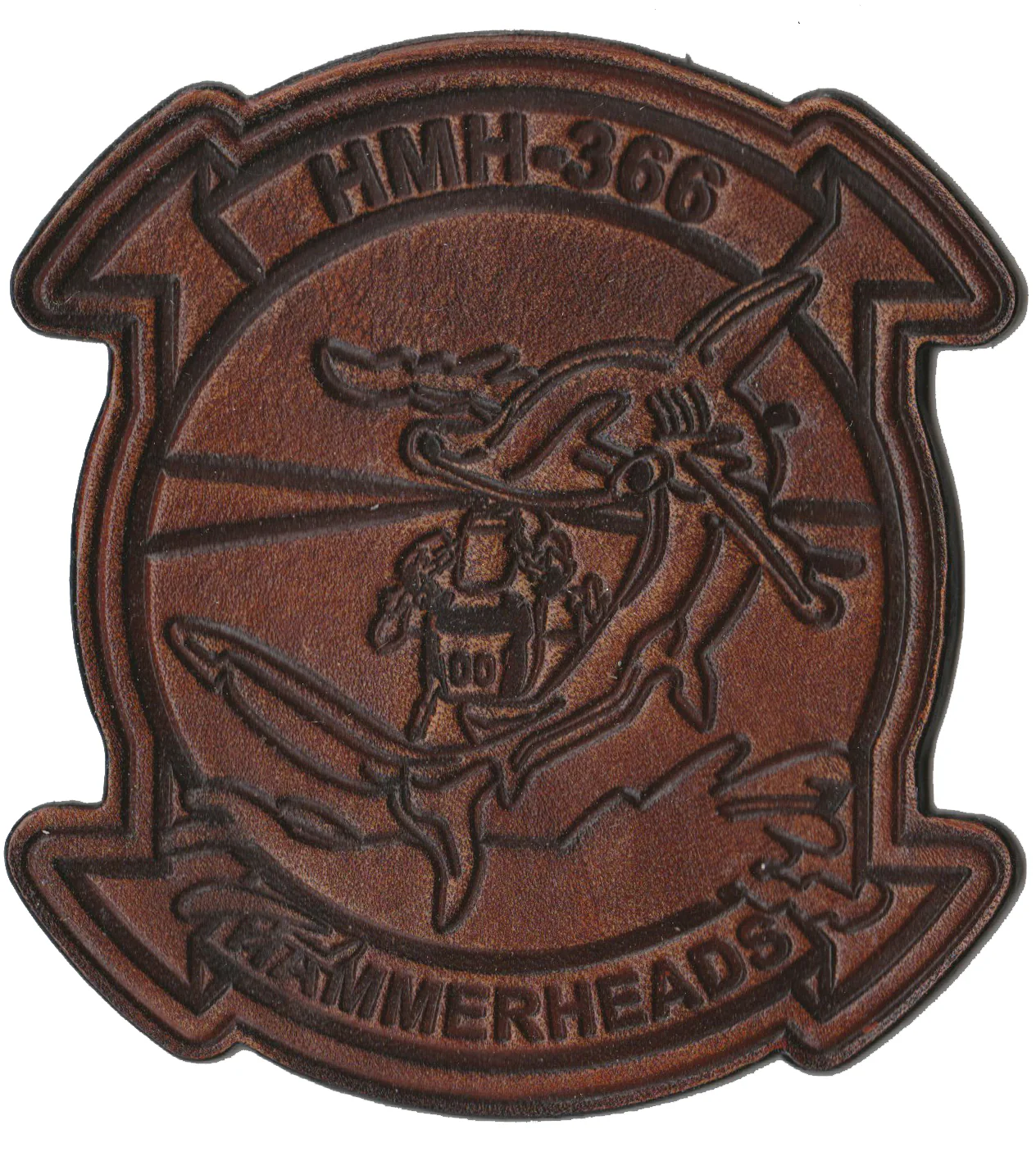 Officially Licensed HMH-366 Hammerheads Hand Painted Leather Patch