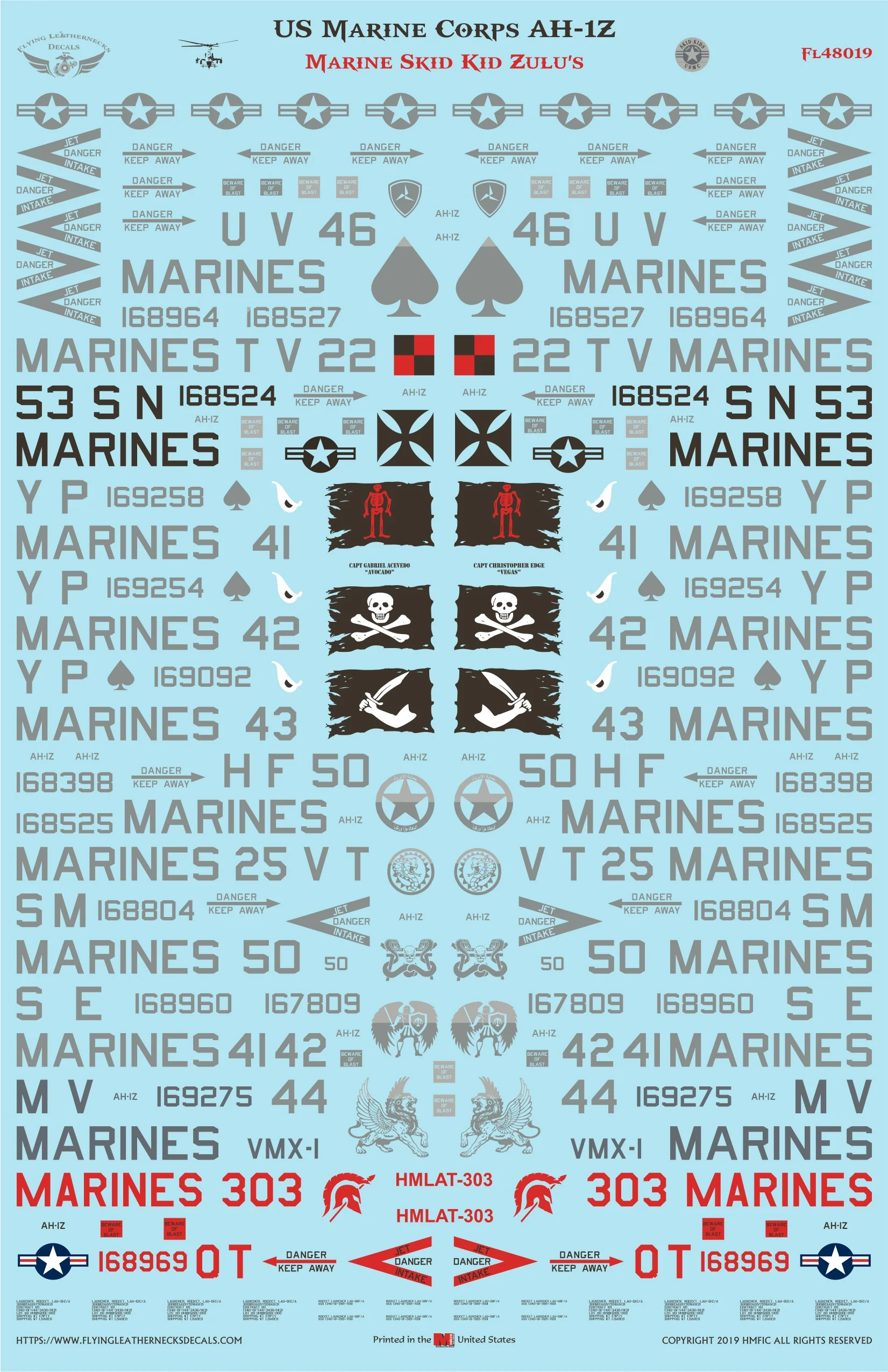 1/48 Scale AH-1Z Marine Skid Kid Zulu's