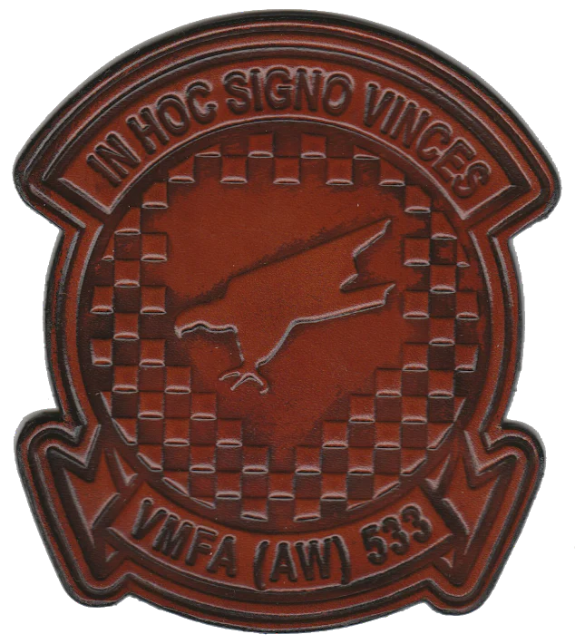 Officially Licensed UMSC VMFA (AW)-533 Hawks leather patch