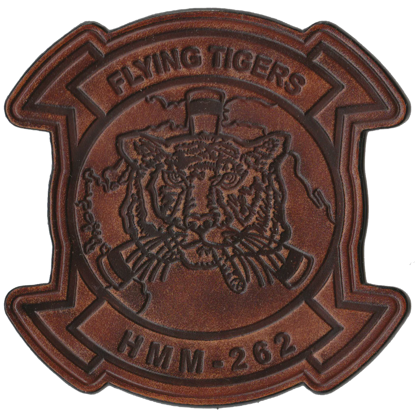 Officially Licensed HMM-262 Flying Tigers Hand Painted Leather Patch