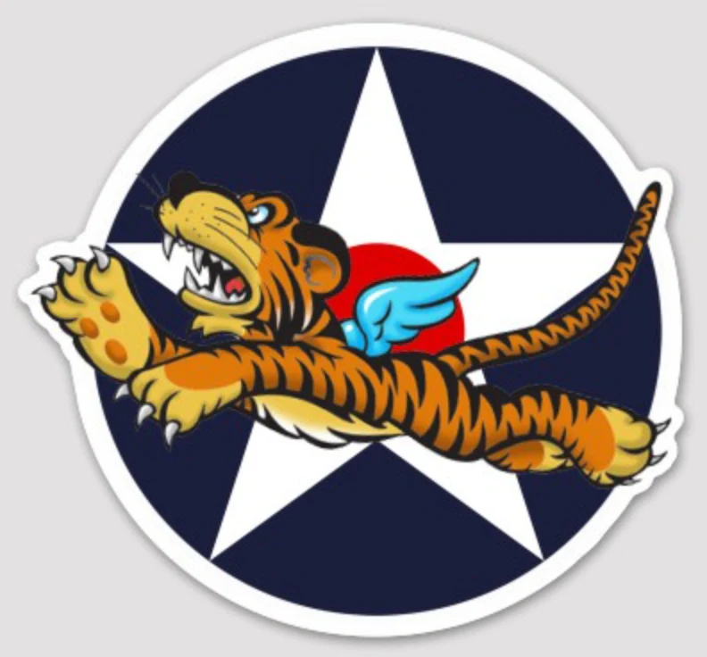 US Army Air Corps WWII Flying Tigers Sticker
