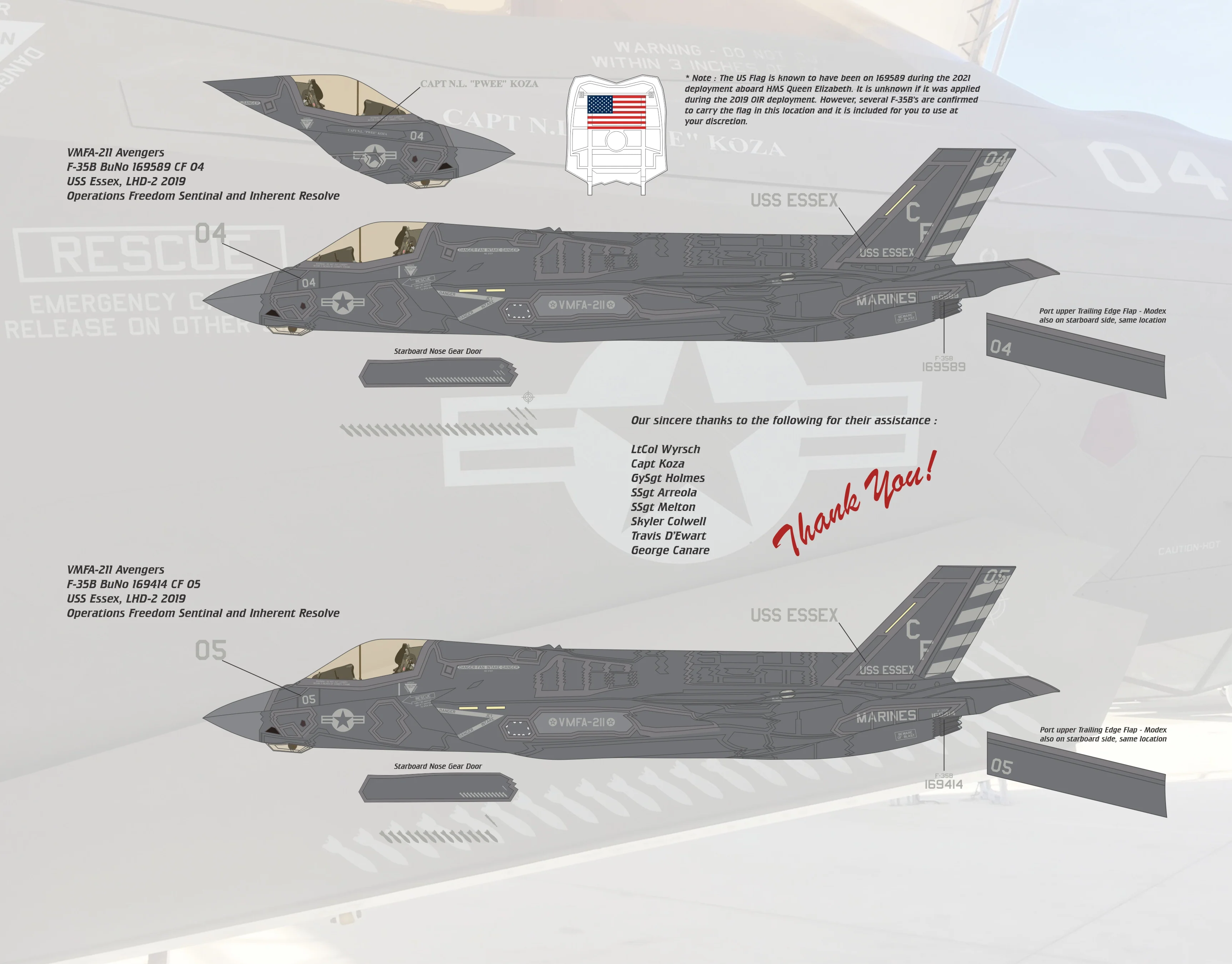 1/48 Scale F-35B Leatherneck Lightnings for Italeri / Tamiya