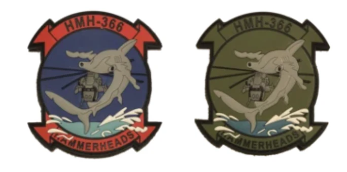 Officially Licensed USMC HMH-366 Hammerheads PVC Squadron Patch