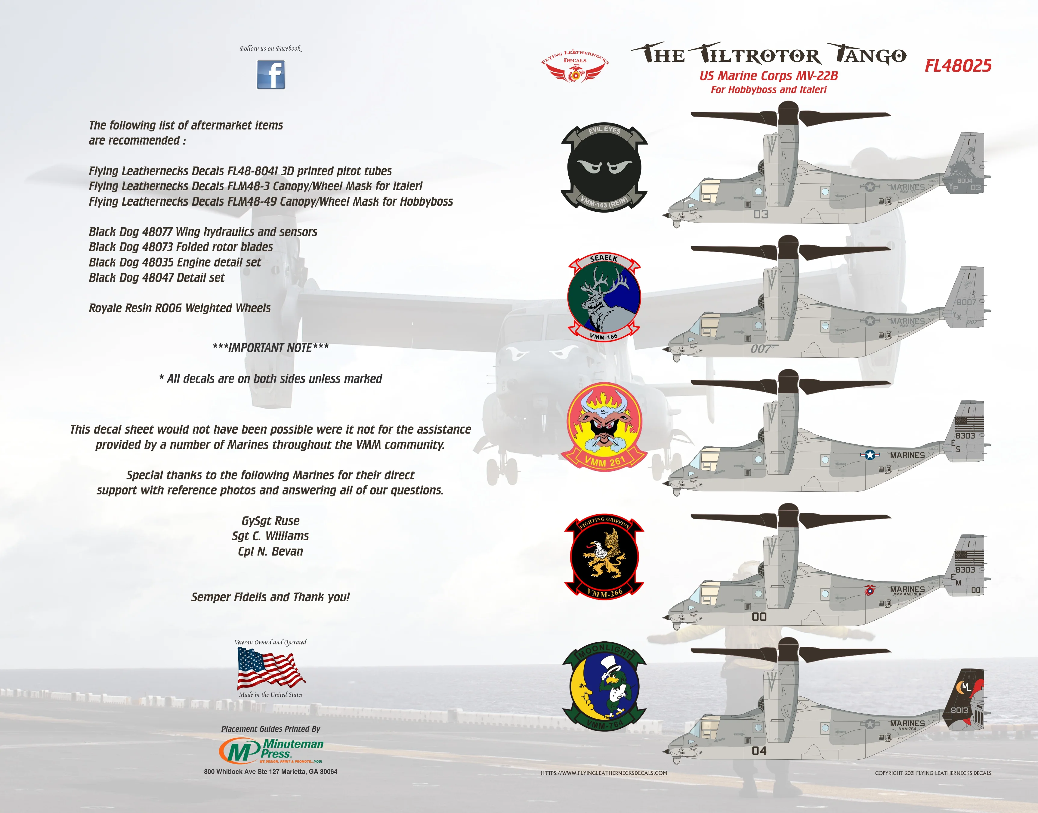 1/48 Scale MV-22B Ospreys - Tilt Rotor Tango