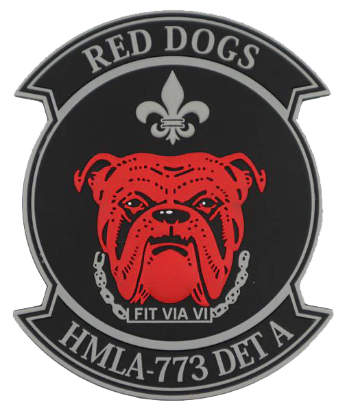 Officially Licensed USMC HMLA-773 DET A Red Dogs PVC Patch
