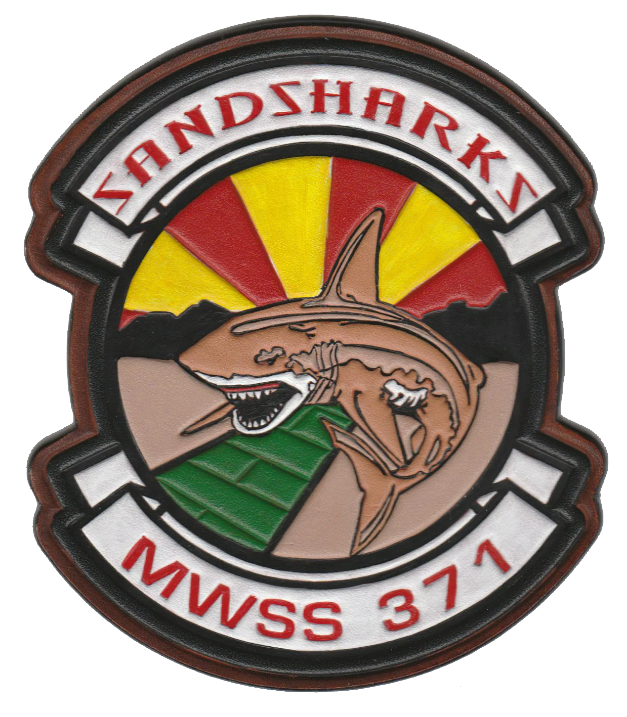 Officially Licensed MWSS-371 Sandsharks Leather Patches